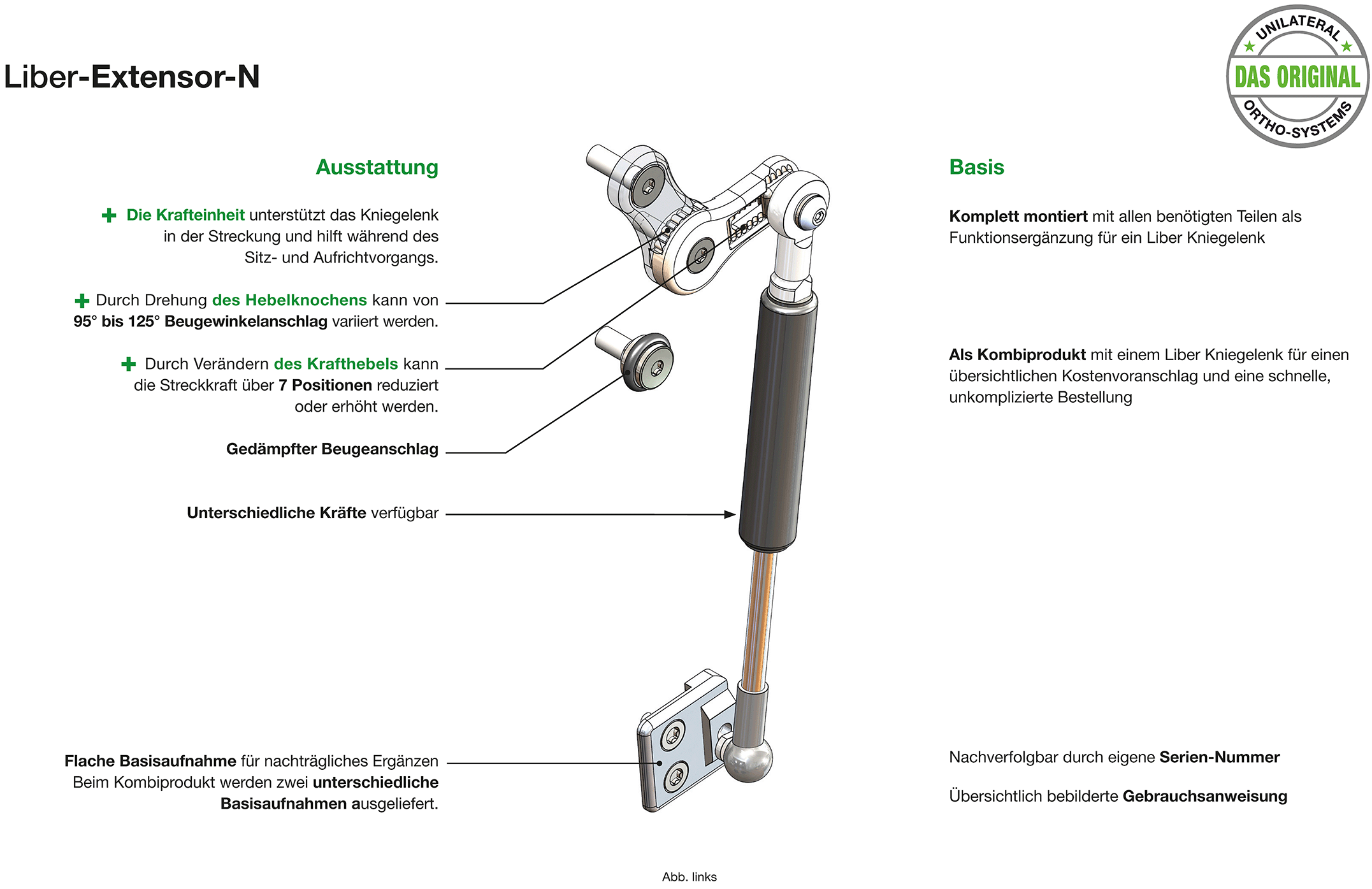 Ausstattung und Vorteile Liber-IN-Extensor-IN-N