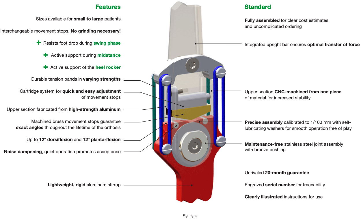 Features Ela-Flex Ankle Joint