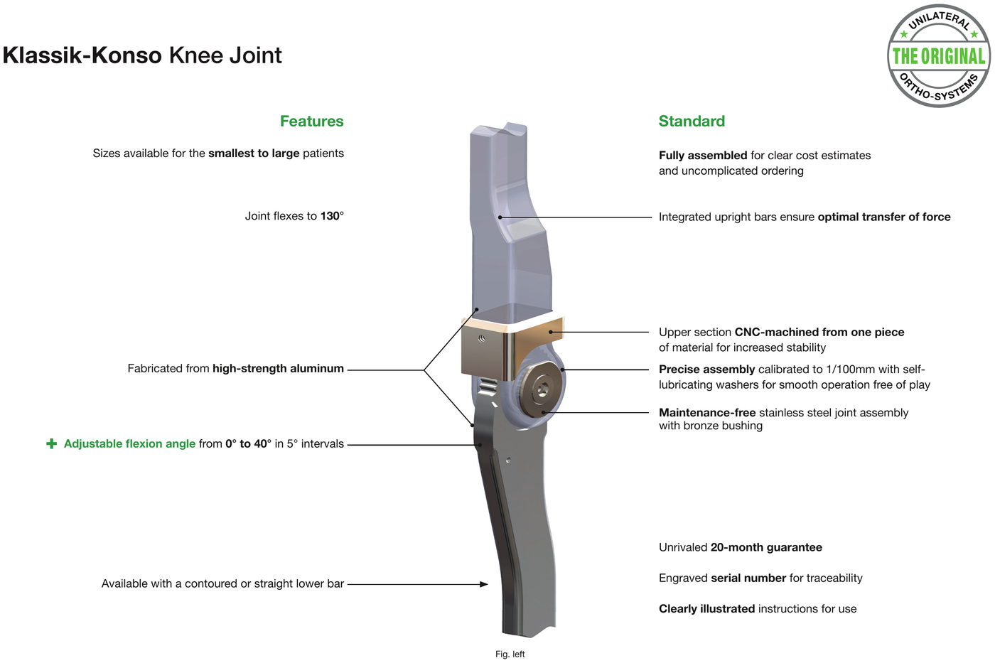 Features Klassik-Konso Knee Joint